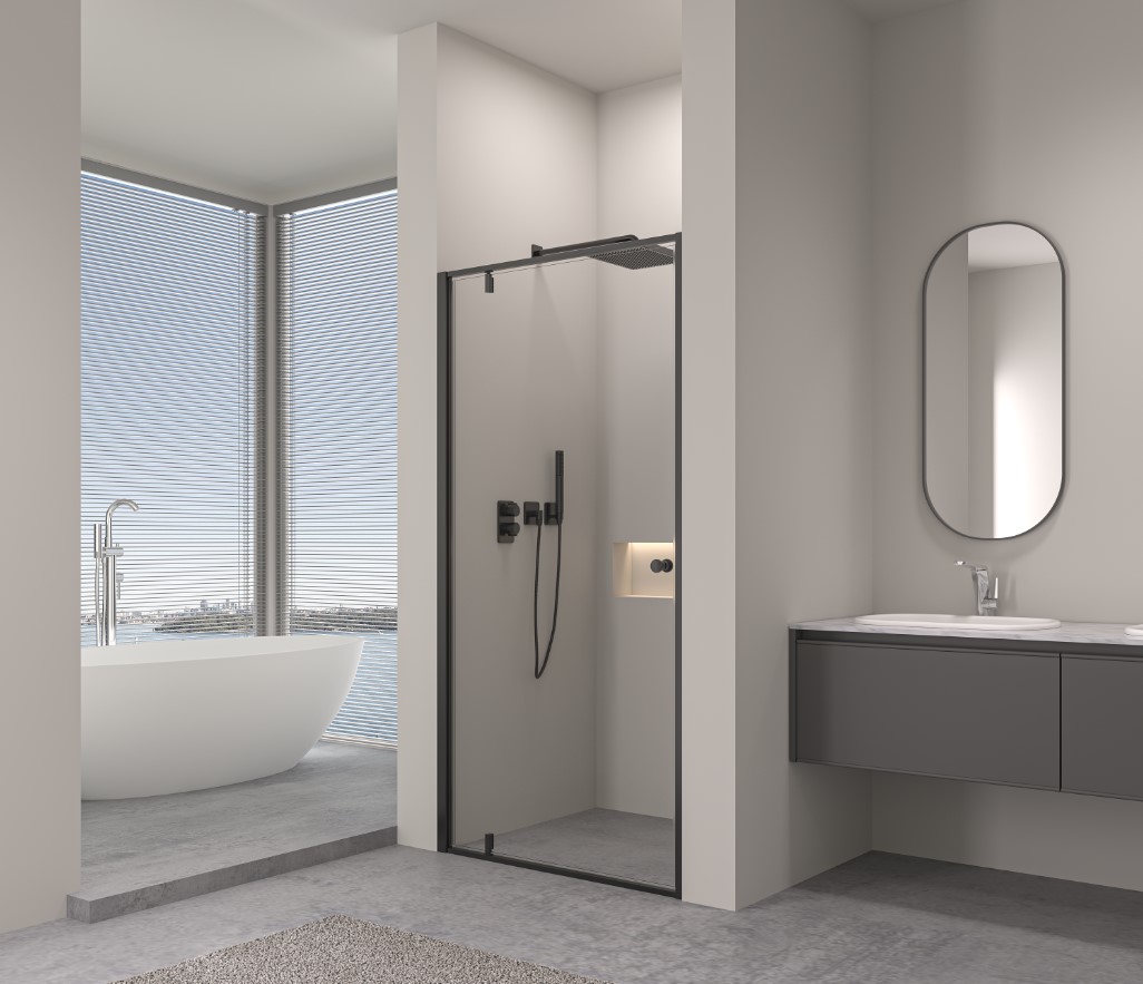 ERGA_Sydney_shower_door_to_opening_black profile-2
